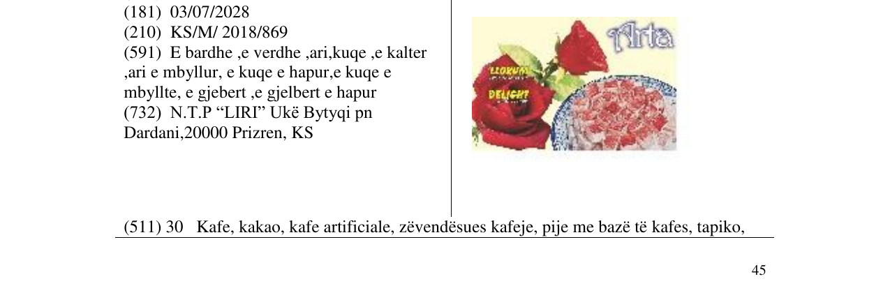Zëri i markës Markë figurative në buletin