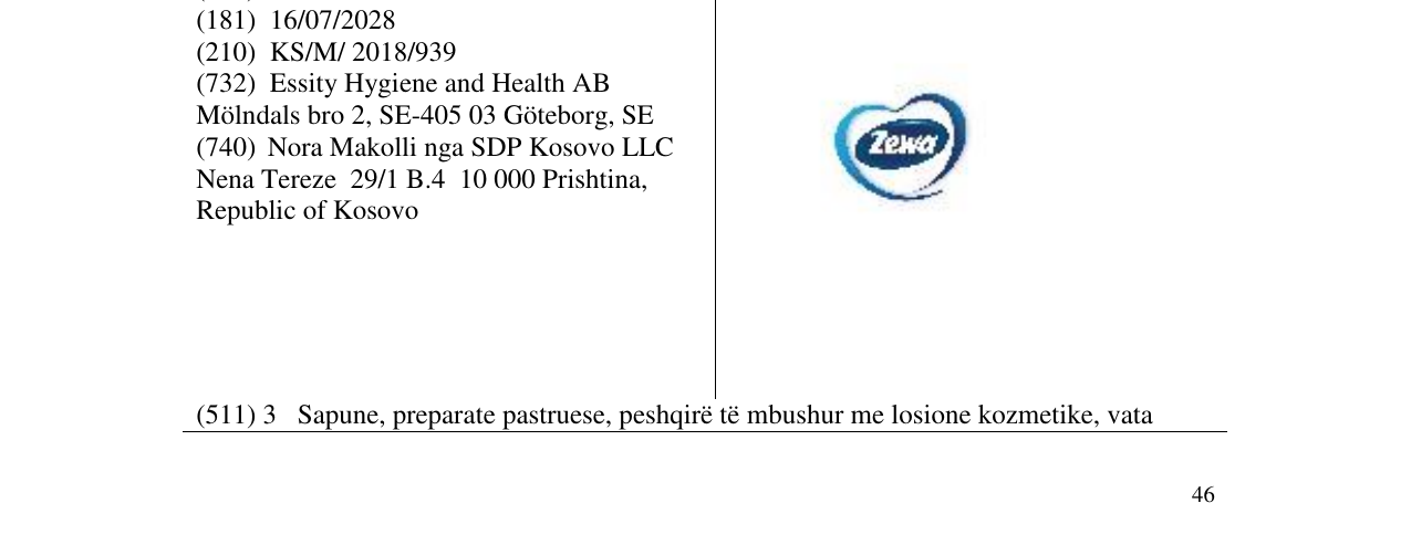 Zëri i markës Zewa në buletin