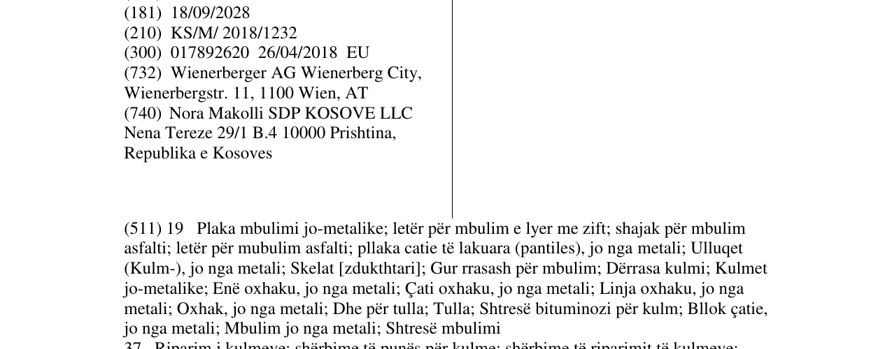 Zëri i markës VENERA në buletin