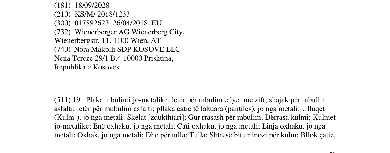 Zëri i markës KANALICA ADRIATIC në buletin