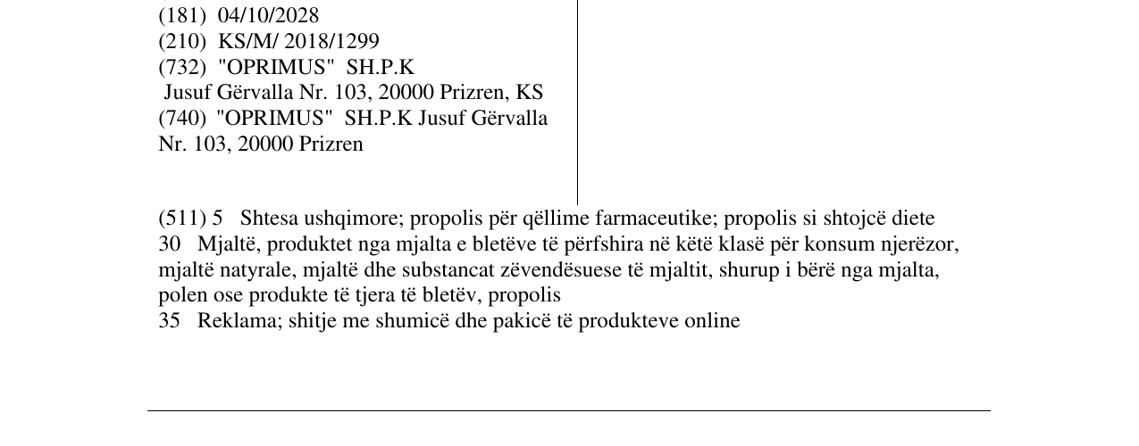 Zëri i markës King Honey në buletin