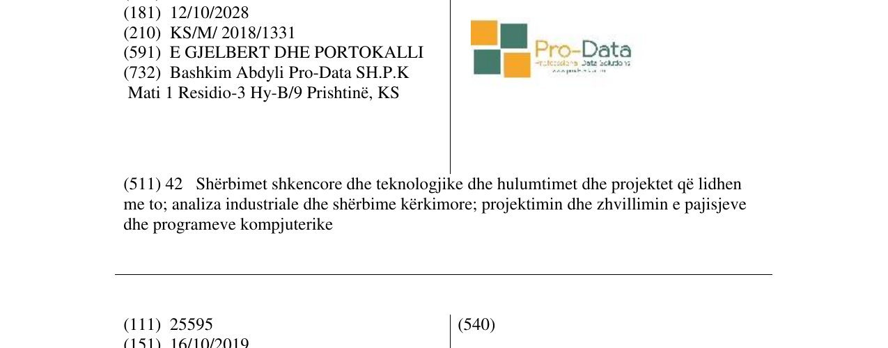 Zëri i markës Pro-Data në buletin