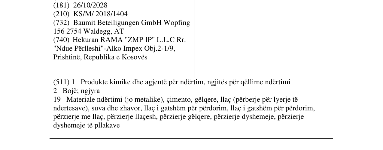 Zëri i markës BAUMIT në buletin