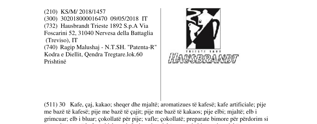 Zëri i markës HAUSBRANDT në buletin