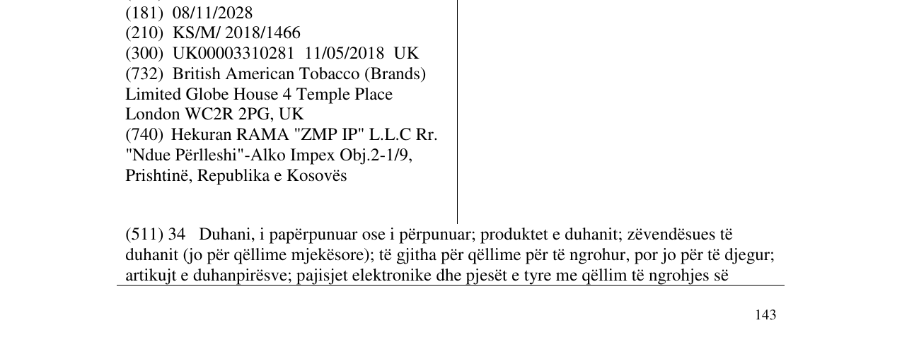 Zëri i markës NEO STICKS RICH TOBACCO në buletin