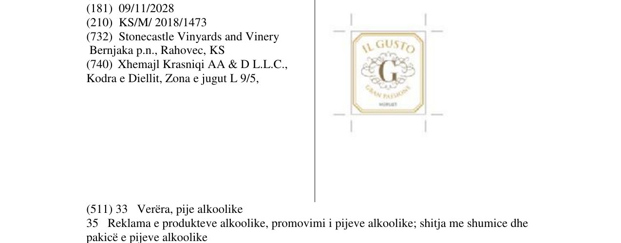 Zëri i markës IL GUSTO në buletin