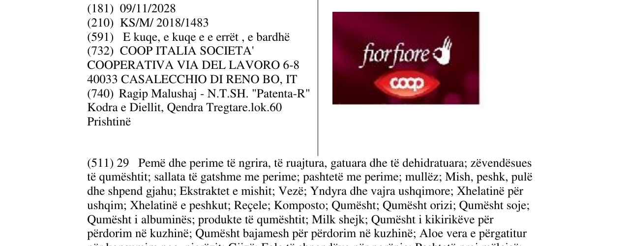 Zëri i markës fiorfiore në buletin