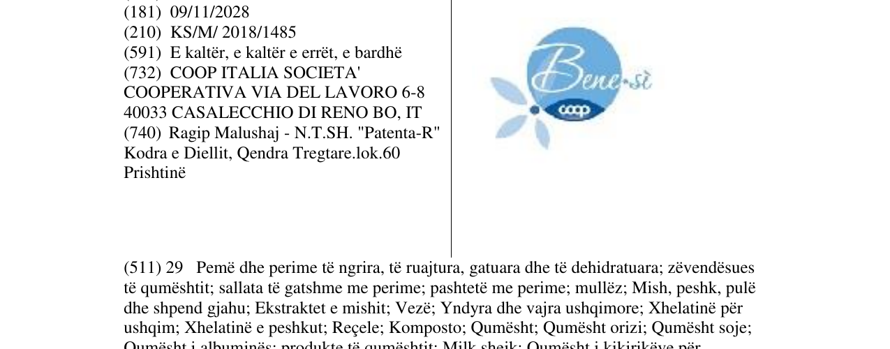 Zëri i markës Benes.si në buletin