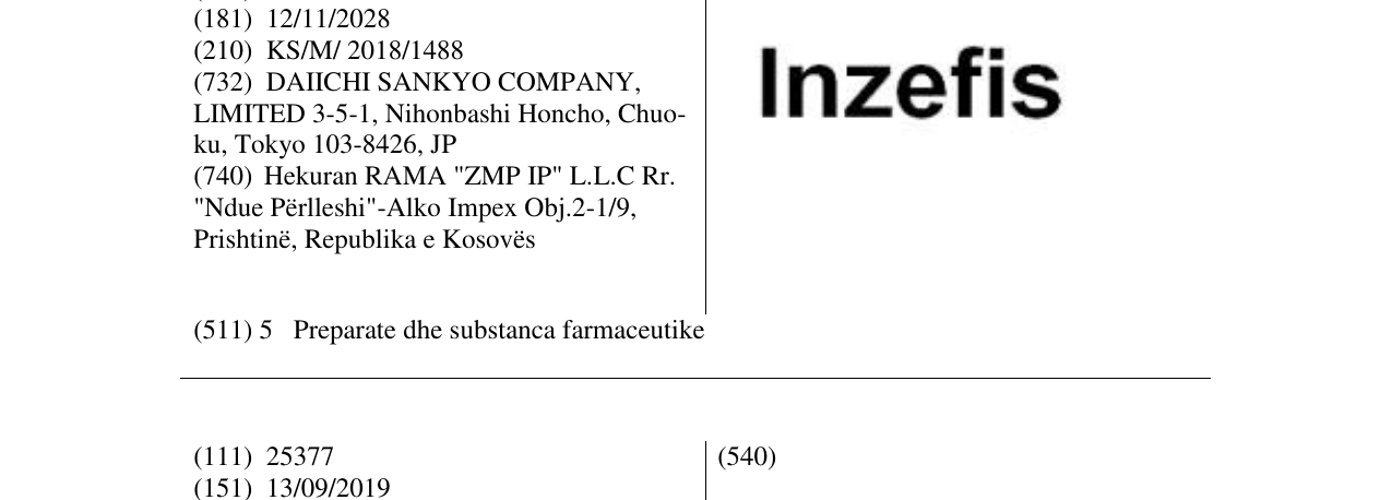 Zëri i markës Inzefis në buletin