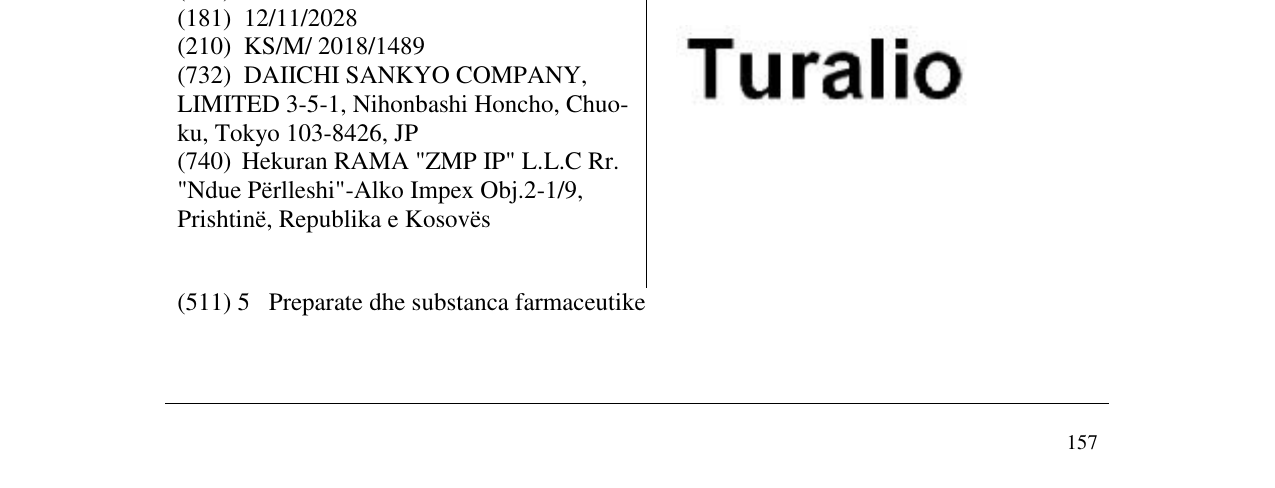 Zëri i markës Turalio në buletin