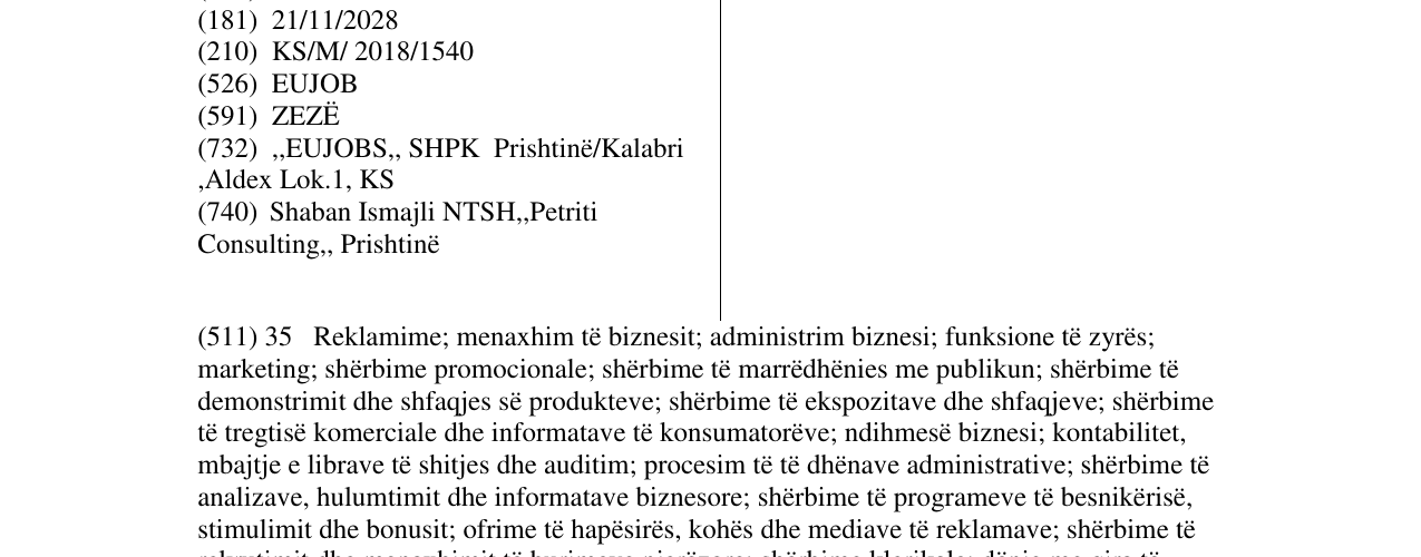 Zëri i markës EUJOB në buletin