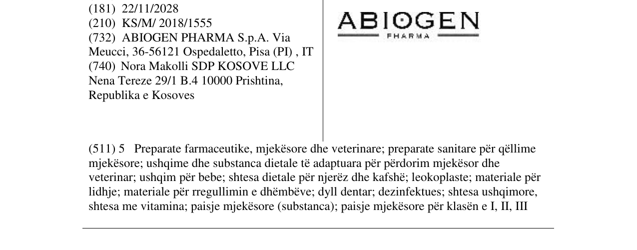 Zëri i markës ABIOGEN në buletin