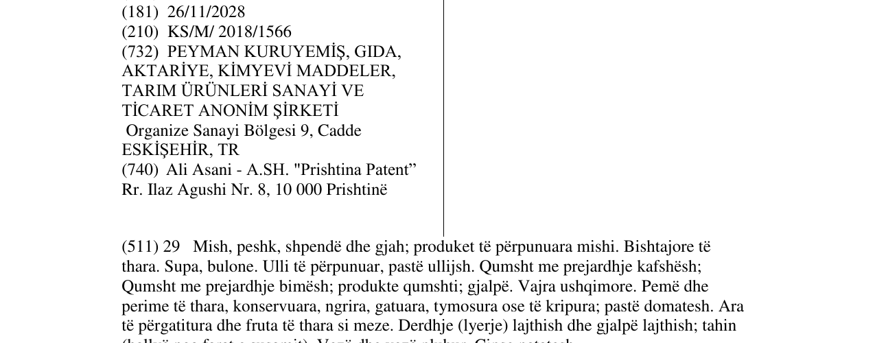 Zëri i markës PEYMAN DORLEO në buletin