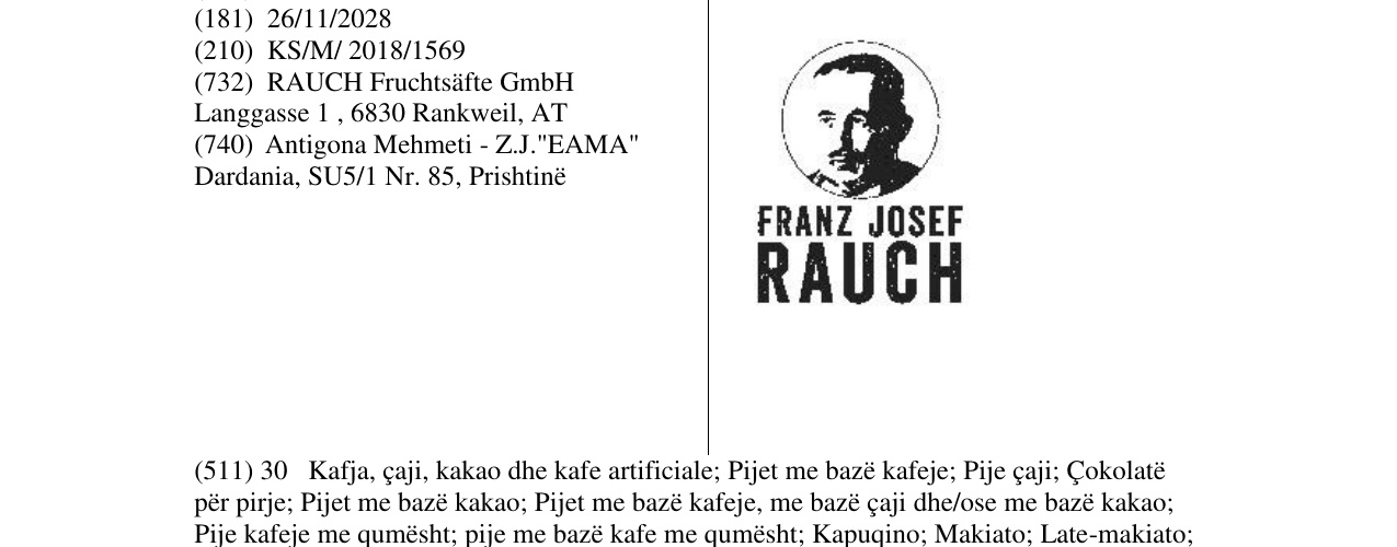 Zëri i markës FRANZ JOSEF RAUCH në buletin