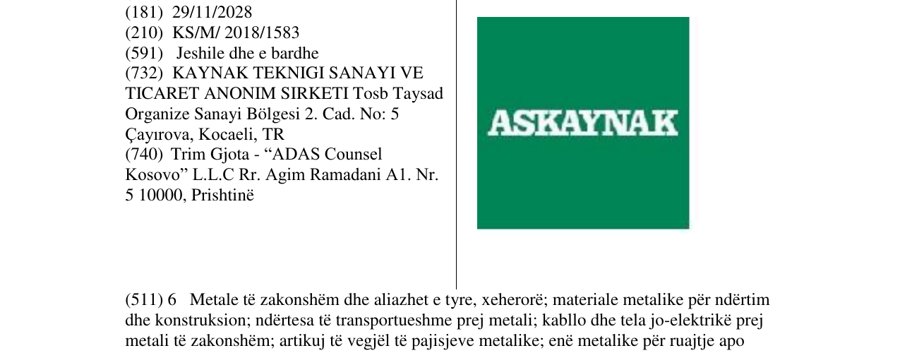 Zëri i markës ASKAYNAK në buletin