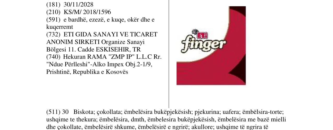 Zëri i markës finger në buletin