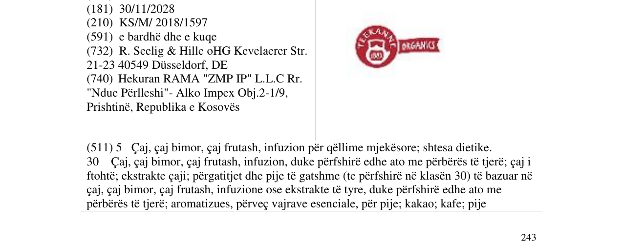 Zëri i markës TEEKANNE ORGANICS në buletin