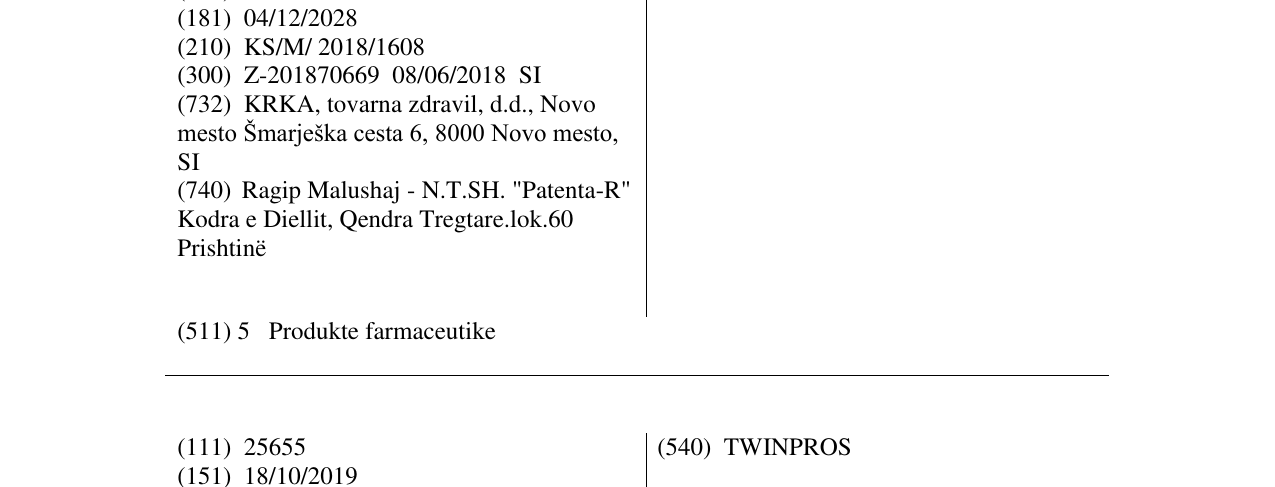 Η εγγραφή του σήματος TADUSTA στο δελτίο