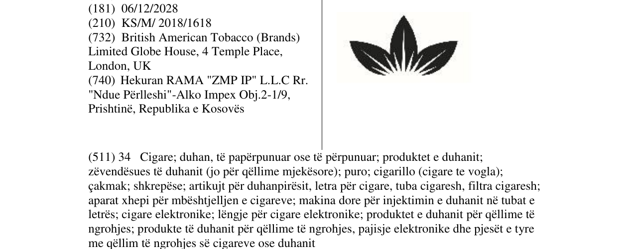 Zëri i markës Markë figurative në buletin