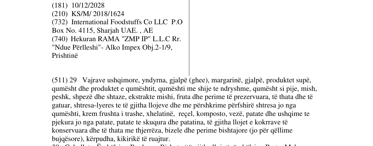 Zëri i markës PRISTINE në buletin
