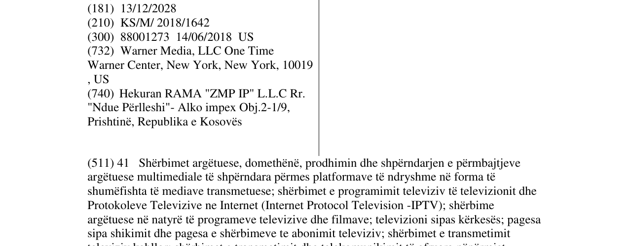 Zëri i markës WARNERMEDIA në buletin