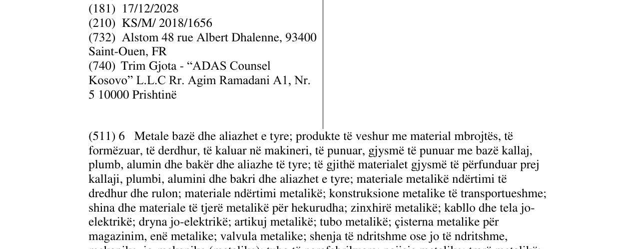 Zëri i markës ALSTOM në buletin