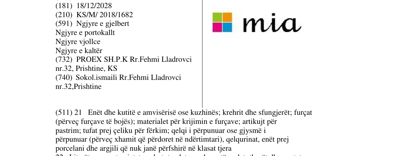 Zëri i markës mia në buletin