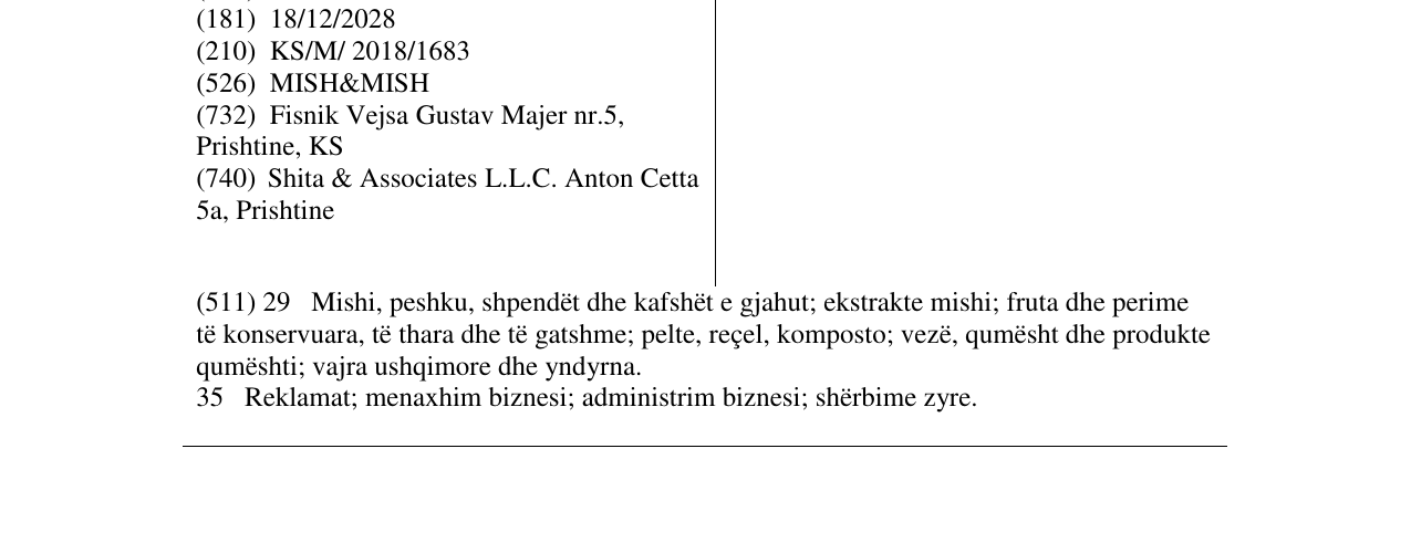 Zëri i markës MISH&MISH në buletin