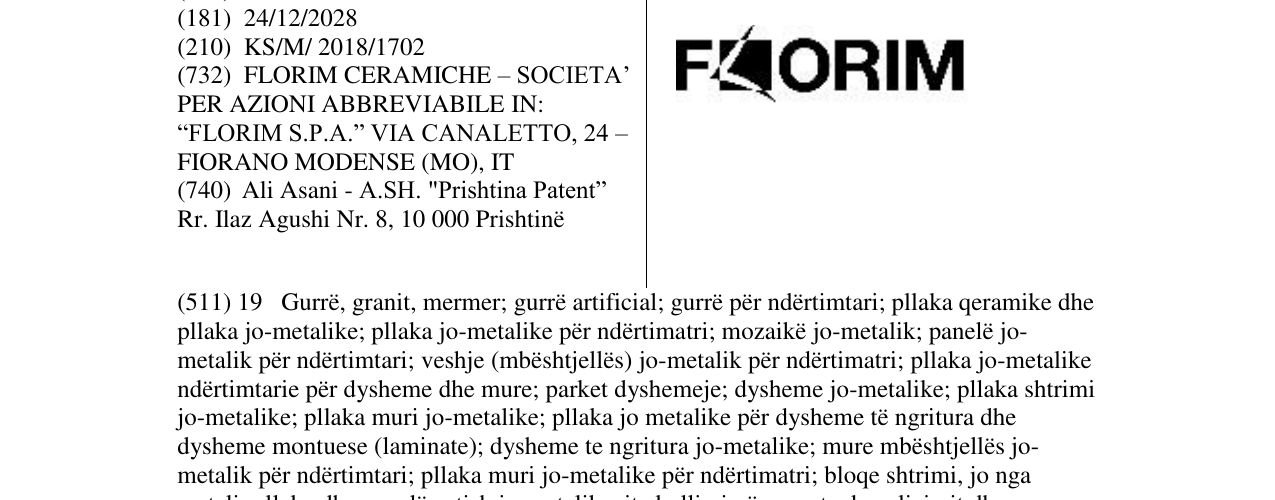 Zëri i markës FLORIM në buletin