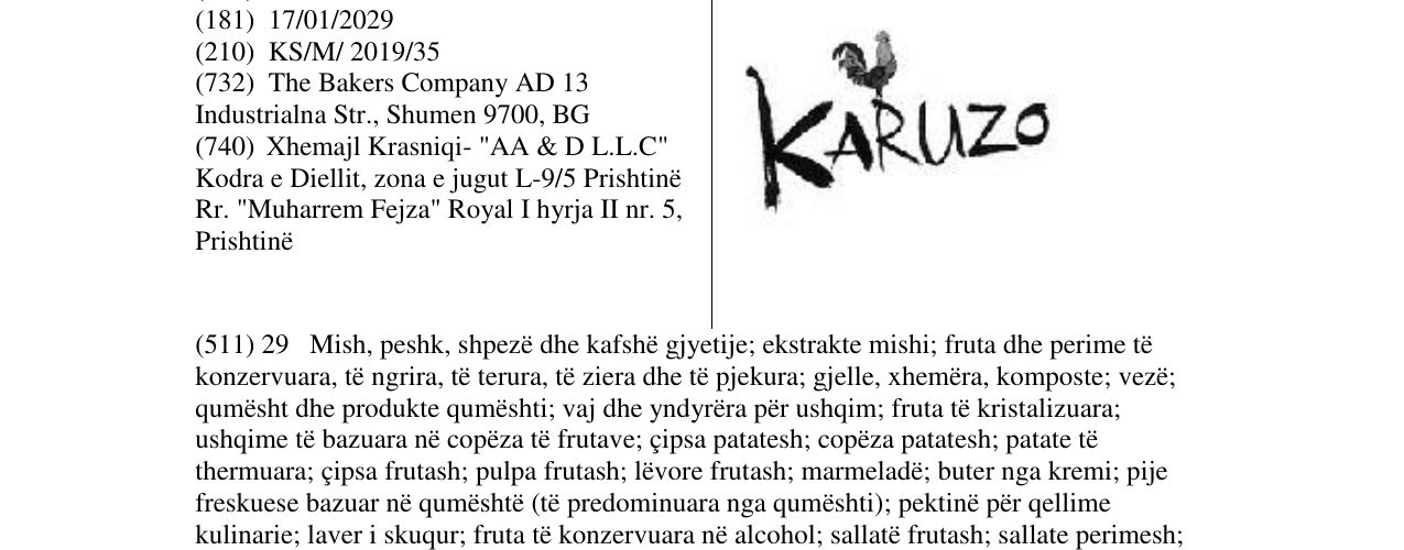 Zëri i markës Markë figurative në buletin