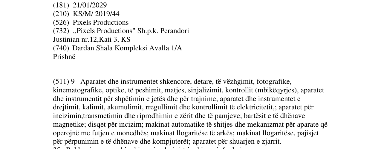 Zëri i markës Pixels Productions në buletin