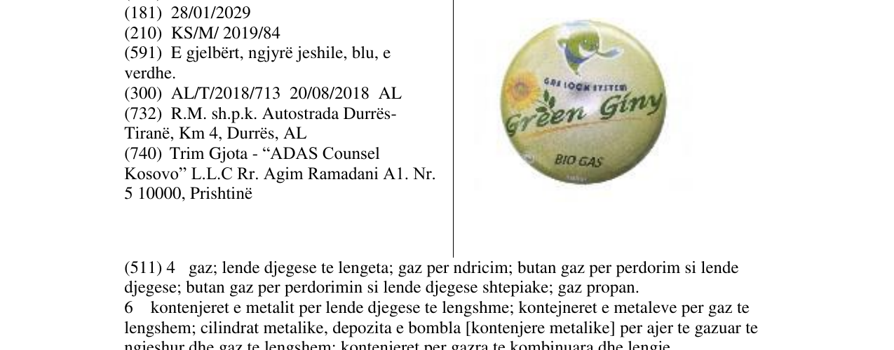 Zëri i markës Markë figurative në buletin