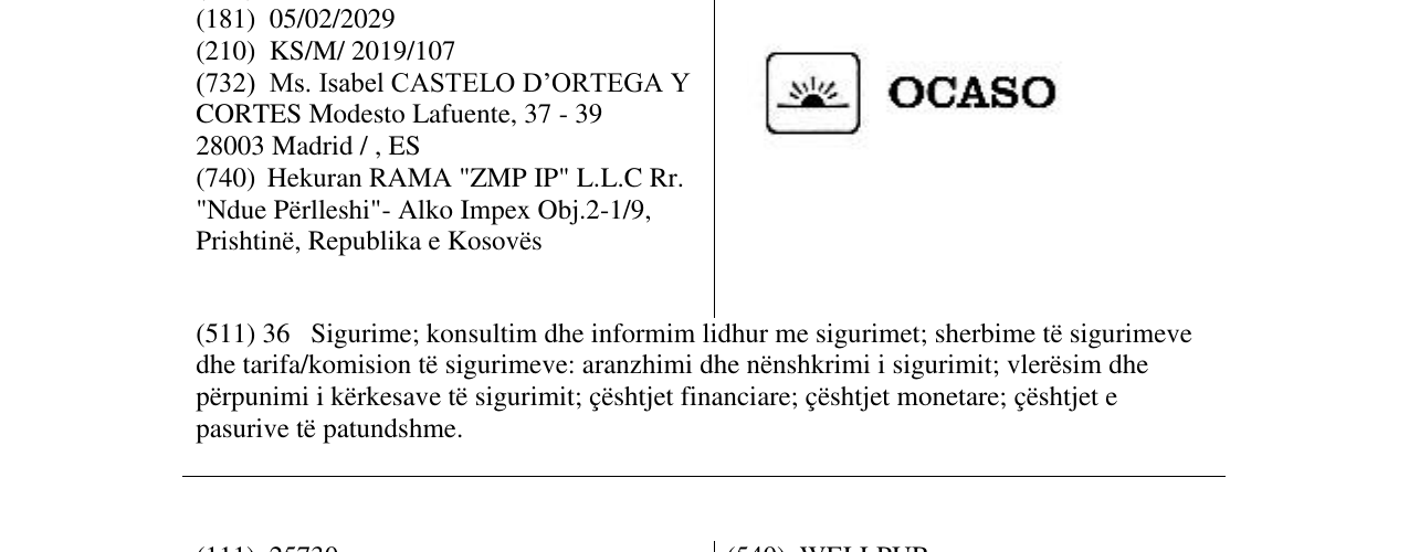 Zëri i markës OCASO në buletin