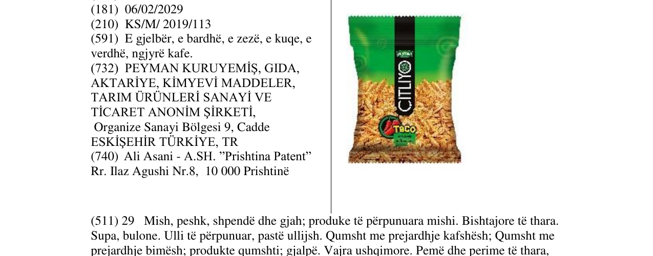 Zëri i markës Markë figurative në buletin