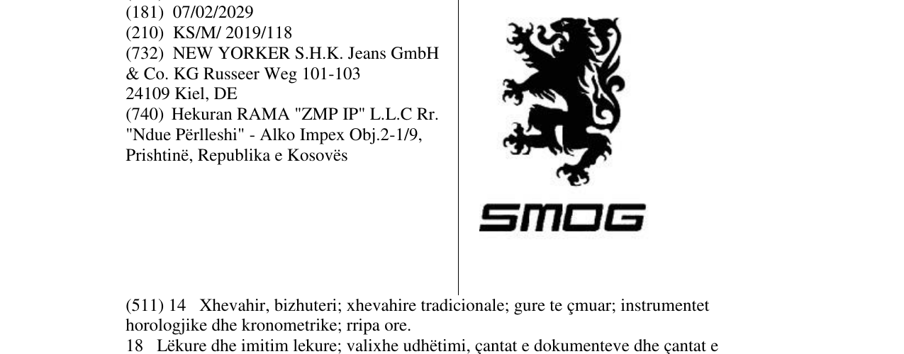 Zëri i markës SMOG në buletin