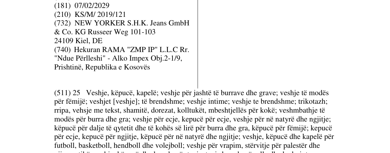 Zëri i markës FSBN në buletin