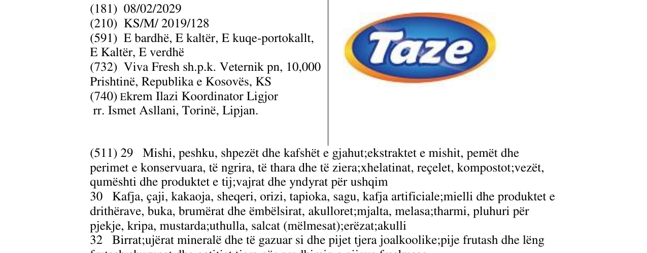 Zëri i markës Taze në buletin