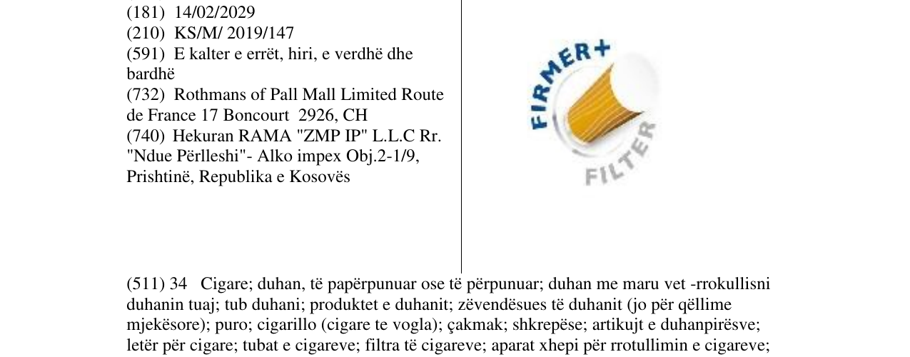 Zëri i markës Markë figurative në buletin