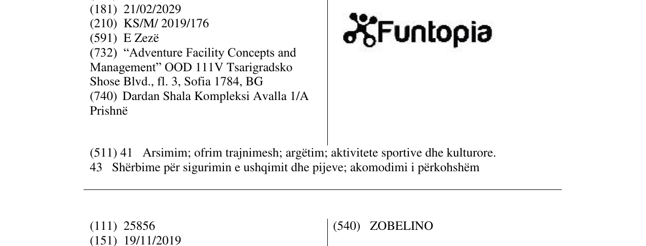 Zëri i markës Funtopia në buletin