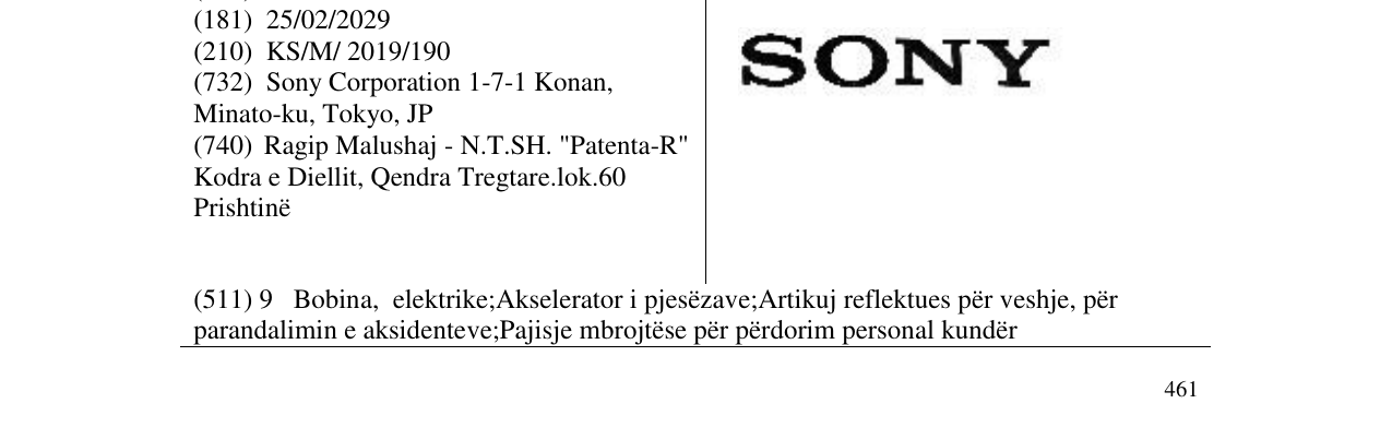 Zëri i markës SONY në buletin
