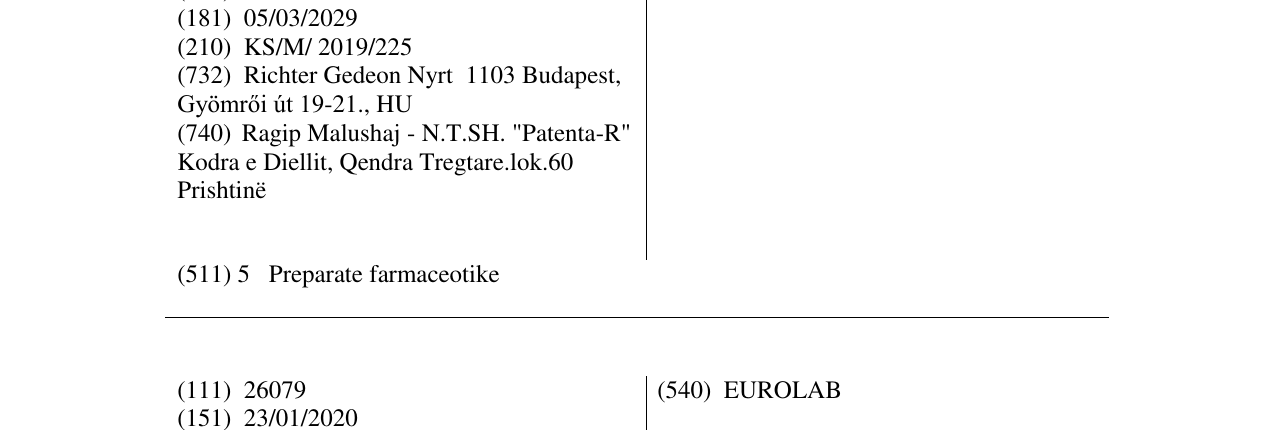 Zëri i markës LARISSIMA në buletin