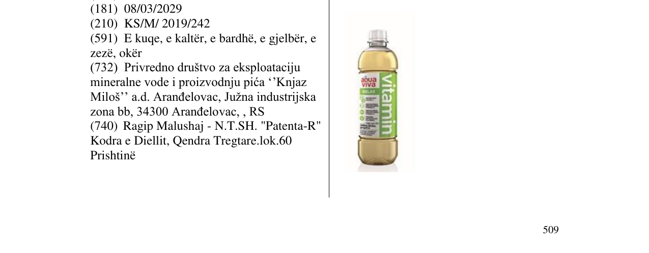 Zëri i markës vitamin në buletin