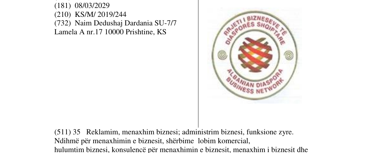 Zëri i markës RRJETI I BIZNESEVE TE DIASPORËS SHQIPTARE në buletin