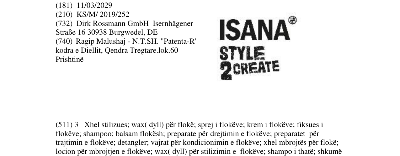 Zëri i markës ISANA STYLE 2 CREATE në buletin