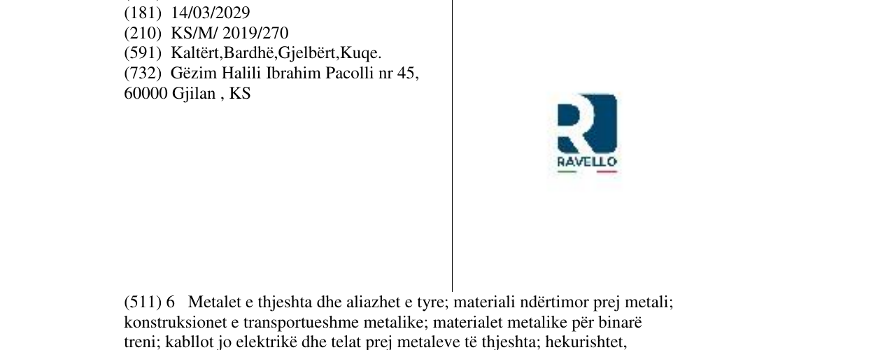 Zëri i markës RAVELLO në buletin