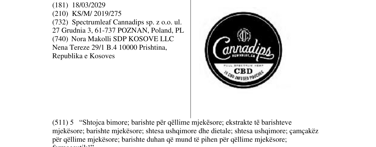 Zëri i markës Cannadips në buletin
