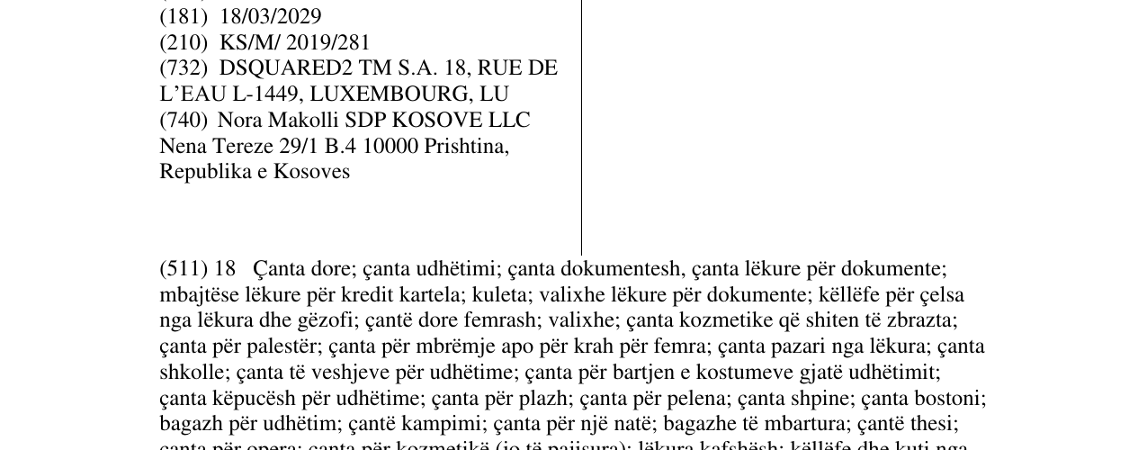 Zëri i markës DSQ në buletin