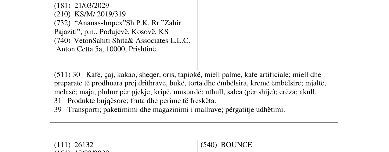 Zëri i markës HERBAVITA në buletin