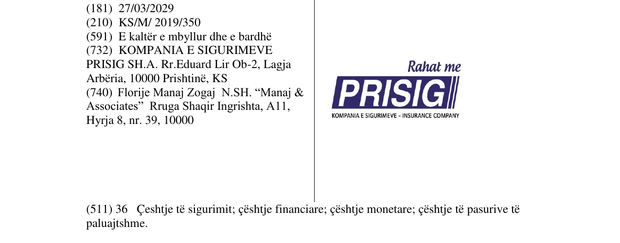 Zëri i markës PRISIG në buletin
