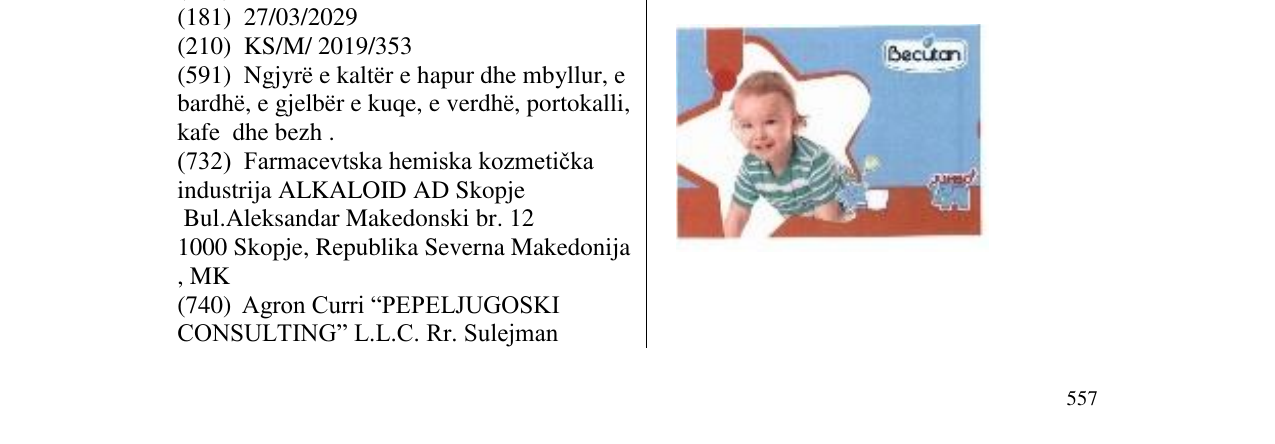 Zëri i markës Becutan në buletin